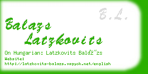 balazs latzkovits business card